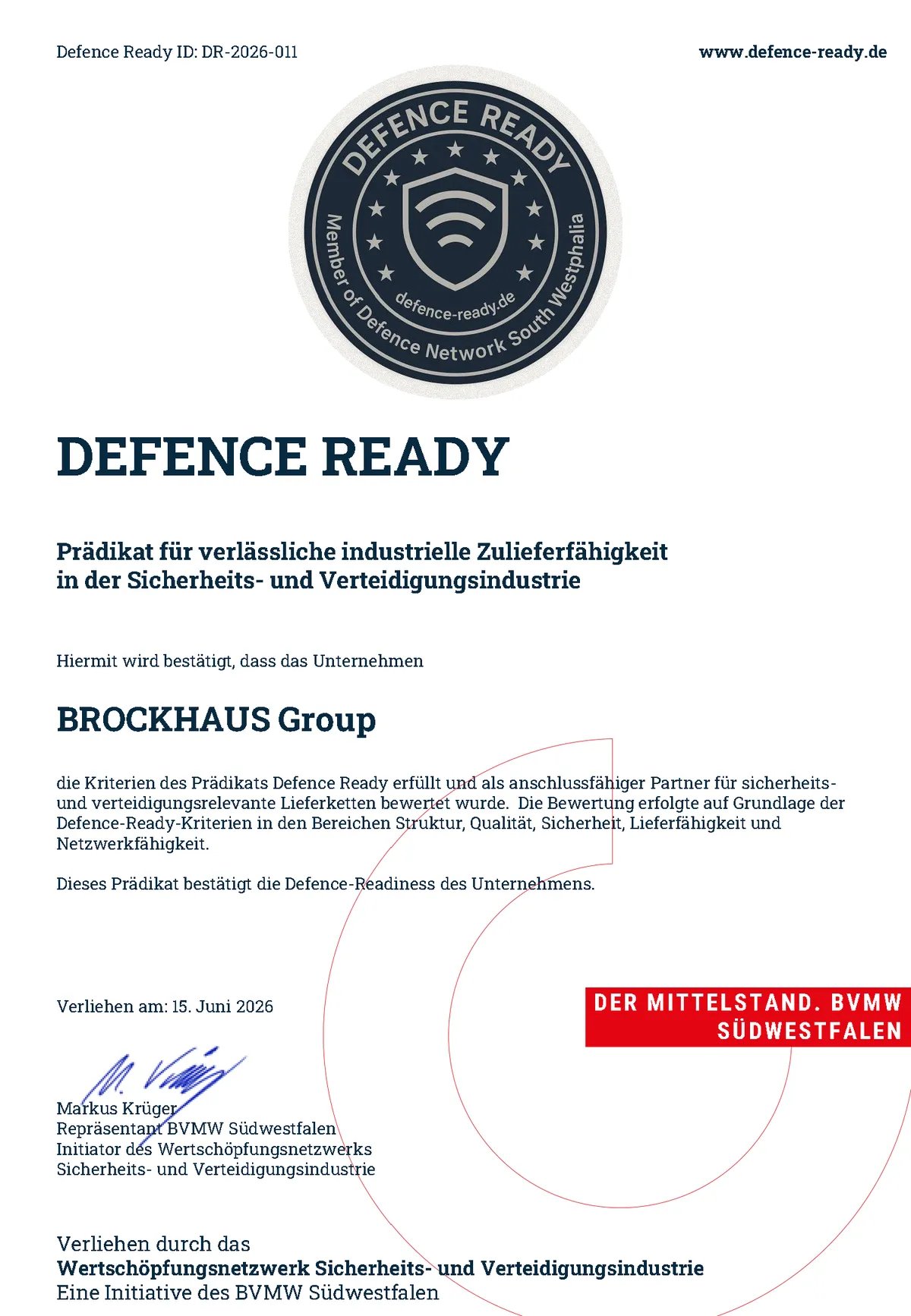 Defence Ready designation