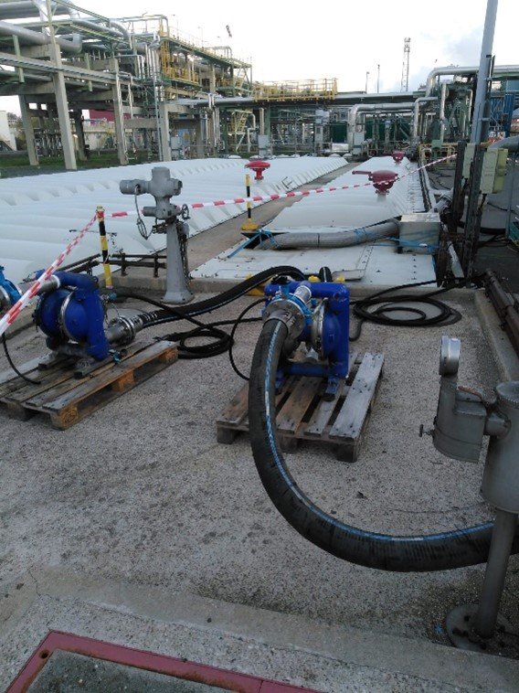 Air-operated diaphragm pumps (2 units, installed in parallel)