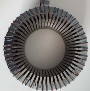 Stator core with wound primary and secondary coils